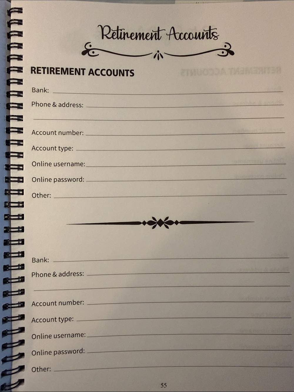 End of Life Planner — Black and White Hardcover Journal - Picture 10 of 11